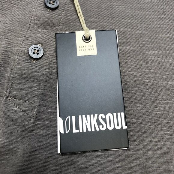 Linksoul Shirt Mens XL Charcoal Hopper Knit Polo Shirt Casual Preppy Golf LS1220 - Picture 6 of 11